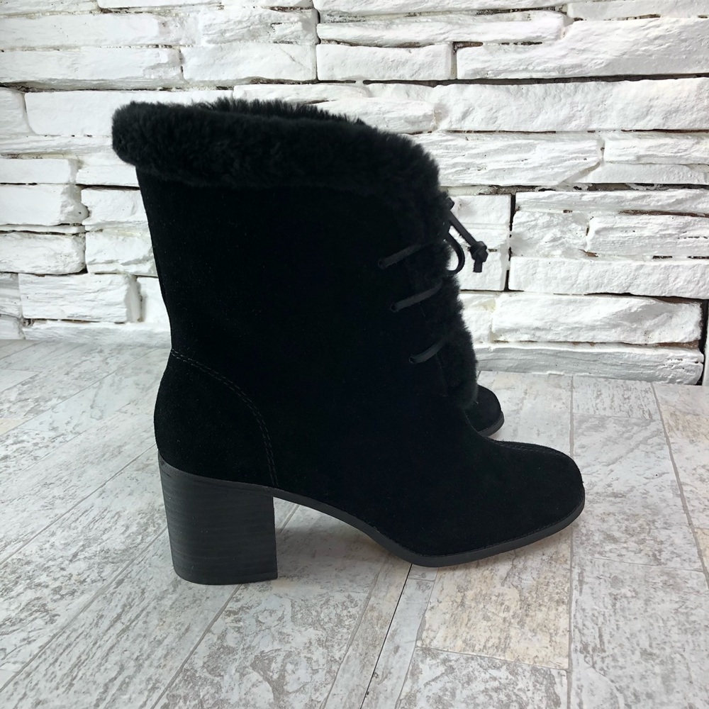 Splendid Cassidy Faux Fur Lace Up Heeled Bootie